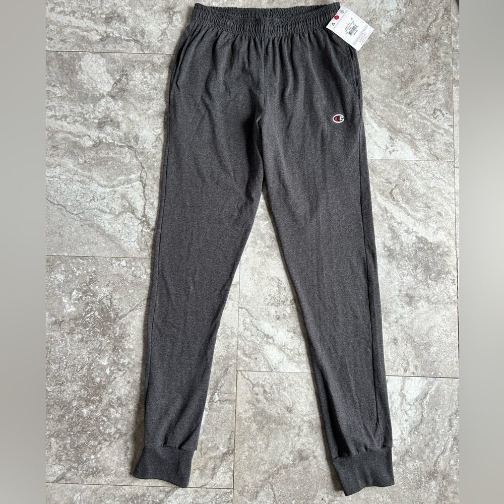 Champion Athletic Fit Lightweight Men's Grey Small Stretch Jersey Joggers